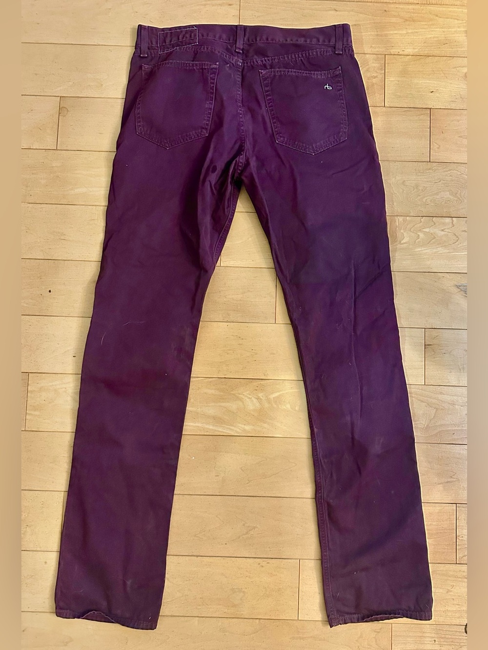 rag & bone RB 15X Tailored Workwear Men's Straight Pants in Burgundy Size 32